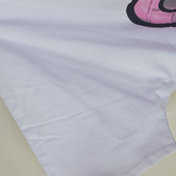 Billonarie Records "Billie" Brain Doble Leyered Oversized Boxy White T-Shirt M. - Picture 4 of 6